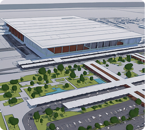 Delivered a scalable greenfield airport vision supported by ISO‑aligned digital workflows and automated model governance.