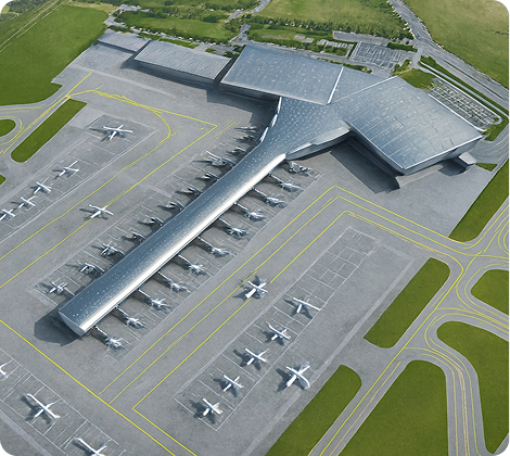 Optimizing aircraft turnaround times and ground operations through digital twin technology and real-time monitoring.